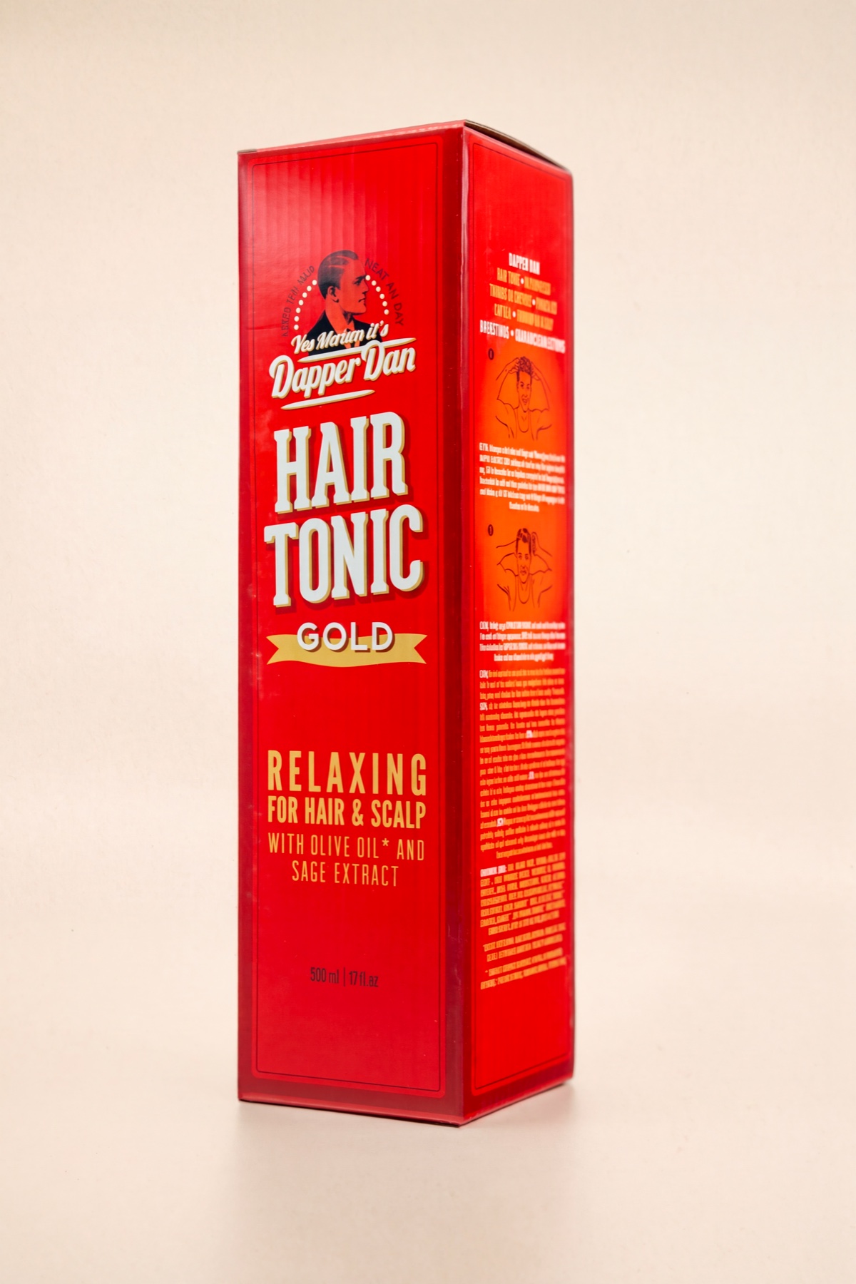 Dapper Dan Hair Tonic Gold — obal z produkce INAPA